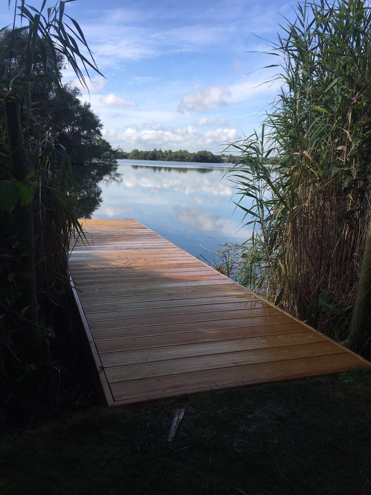 Lake jetty with siberian larch decking